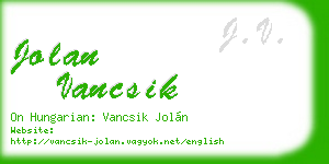jolan vancsik business card