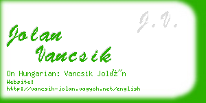 jolan vancsik business card